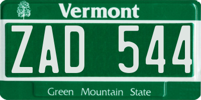 VT license plate ZAD544