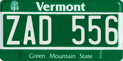 VT license plate ZAD556