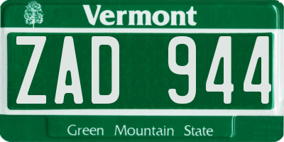 VT license plate ZAD944