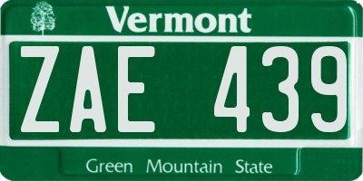 VT license plate ZAE439