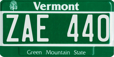 VT license plate ZAE440