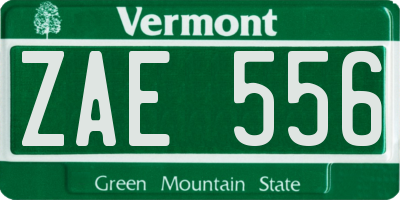 VT license plate ZAE556