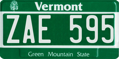 VT license plate ZAE595