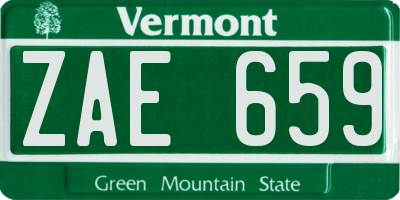 VT license plate ZAE659