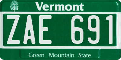 VT license plate ZAE691