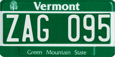 VT license plate ZAG095