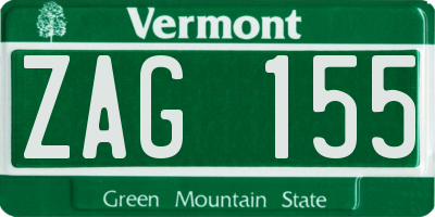 VT license plate ZAG155