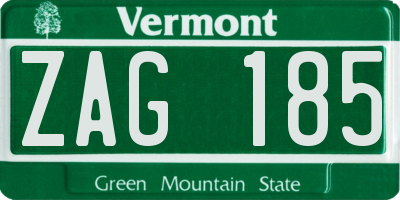 VT license plate ZAG185