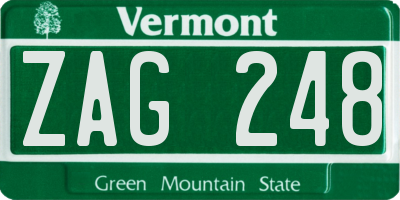 VT license plate ZAG248