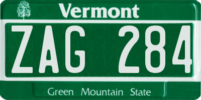 VT license plate ZAG284