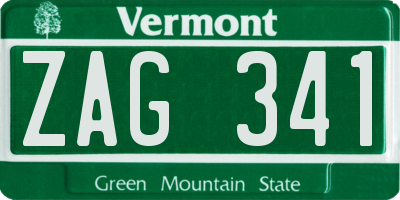 VT license plate ZAG341
