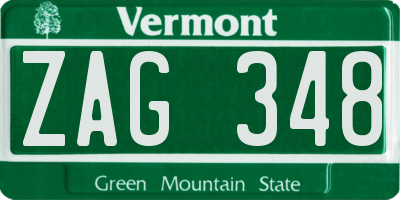 VT license plate ZAG348