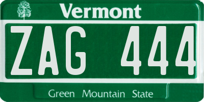 VT license plate ZAG444