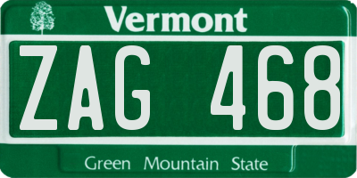 VT license plate ZAG468