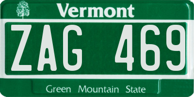 VT license plate ZAG469