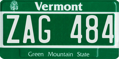 VT license plate ZAG484