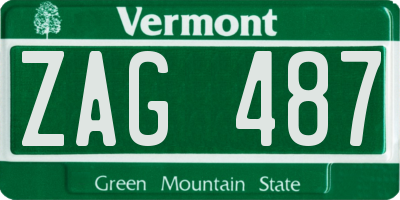 VT license plate ZAG487