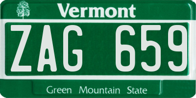 VT license plate ZAG659