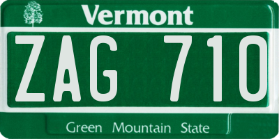 VT license plate ZAG710