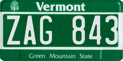 VT license plate ZAG843