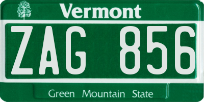VT license plate ZAG856