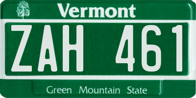 VT license plate ZAH461
