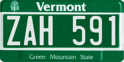 VT license plate ZAH591