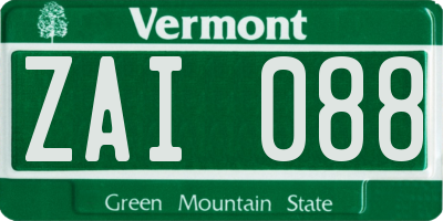 VT license plate ZAI088