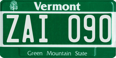 VT license plate ZAI090