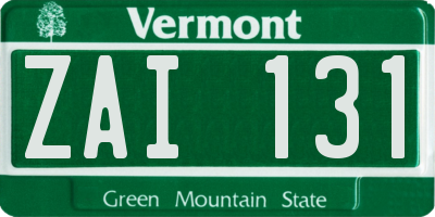 VT license plate ZAI131