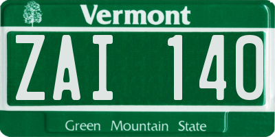 VT license plate ZAI140