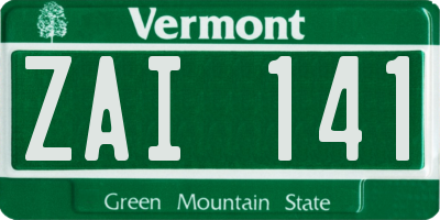 VT license plate ZAI141