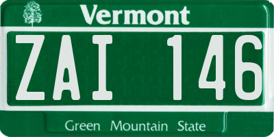 VT license plate ZAI146