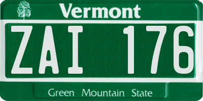 VT license plate ZAI176