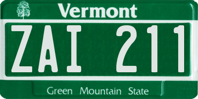 VT license plate ZAI211