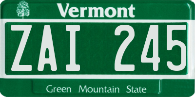 VT license plate ZAI245