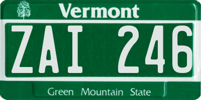 VT license plate ZAI246