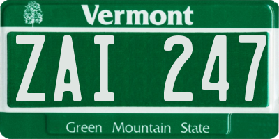 VT license plate ZAI247