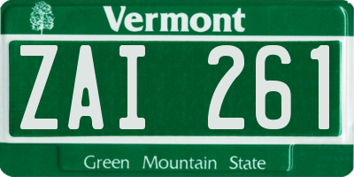VT license plate ZAI261