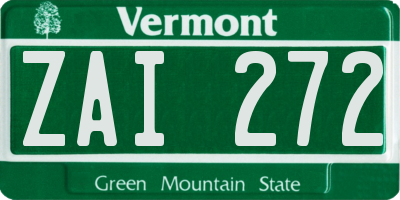 VT license plate ZAI272