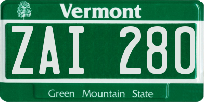 VT license plate ZAI280