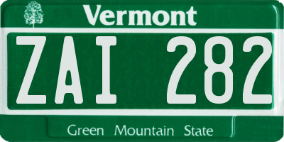 VT license plate ZAI282