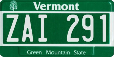 VT license plate ZAI291