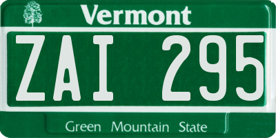 VT license plate ZAI295