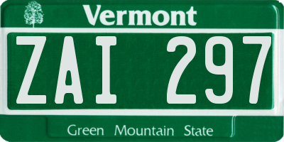 VT license plate ZAI297
