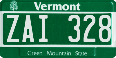 VT license plate ZAI328