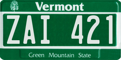 VT license plate ZAI421