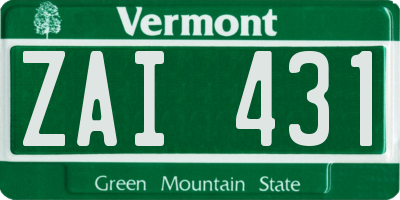 VT license plate ZAI431
