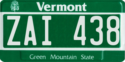 VT license plate ZAI438