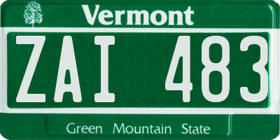 VT license plate ZAI483
